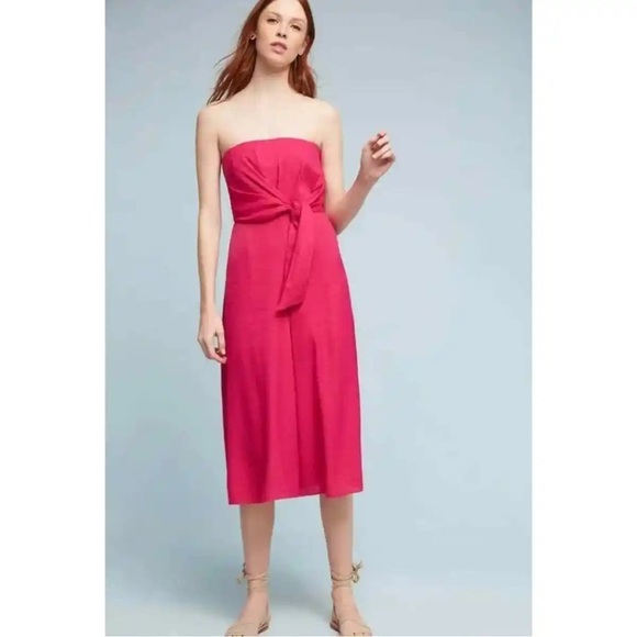 MAEVE | Anthropologie strapless Brin jumpsuit Fuschia | 2 - Picture 4 of 10